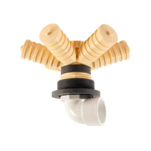 Bottom distributor 4" with 63 mm elbow for vessel 14" - 16" - 18" (0.2 mm)