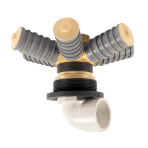 Bottom distributor 4" with 63 mm elbow for vessel 14" - 16" - 18" (0.5 mm)