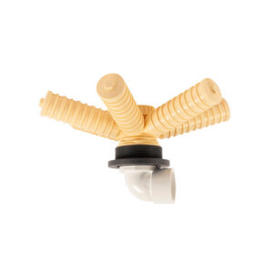 4" threaded top & bottom to 63 mm glue connection with elbow